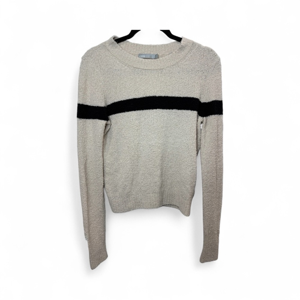VINCE Single-stripe Crewneck Cotton-blend‎ Pullover Sz Small